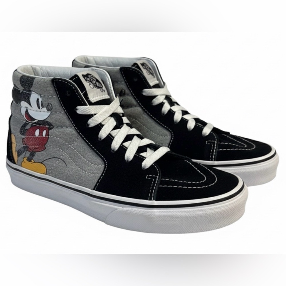 Vans Kids Mickey Mouse Disney Black Gray High-Top Sneakers Size 3Y